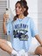 Kadın / Kız Baskılı Oversize T-Shirt Salaş Boyfirend 4