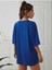 Wild West Baskılı Kadın / Kız Oversize Saks Mavi Salas T-Shirt Boyfriend 3