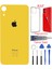 Apple iPhone Xr Arka Kapak Pil Kapağı + Yapıştırıcı+Kılıf+Tamir Seti Sarı Renk 1