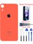 Apple iPhone Xr Arka Kapak Pil Kapağı + Yapıştırıcı+Kırılmaz+Tamir Seti Turuncu Renk 1