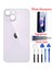 Apple iPhone 14 Arka Kapak Pil Kapağı + Yapıştırıcı+Kırılmaz+Tamir Seti Lila Renk 1