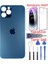 Apple iPhone 12 Pro Max Arka Kapak Pil Kapağı + Yapıştırıcı+Kılıf+Kırılmaz Mavi Renk 1