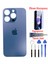 Apple iPhone 15 Pro Max Arka Kapak Pil Kapağı + Yapıştırıcı+Kırılmaz+Tamir Seti Mavi Titanyum Renk 1