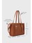 Kadın Taba Suni Deri Dikiş Detaylı Mini Tote Çanta 2