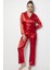 Faryanight Saten Uzun Kollu Düğmeli Gömlek Pijama Takımı 1