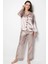 Faryanight Saten Uzun Kollu Düğmeli Gömlek Pijama Takımı 1
