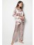 Faryanight Saten Uzun Kollu Düğmeli Gömlek Pijama Takımı 5