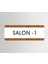 Salon 1 Ofis Departman Kapı İsimliği, Yönlendirme Levhası 26X10 cm Beyaz-Ceviz 1