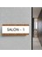 Salon 1 Ofis Departman Kapı İsimliği, Yönlendirme Levhası 26X10 cm Beyaz-Ceviz 2