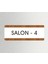 Salon 4 Ofis Departman Kapı İsimliği, Yönlendirme Levhası 26X10 cm Beyaz-Ceviz 1