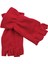 Unisex Kışlık Kırmızı Parmaksız Kesik Yarım Parmak Termal Polar Eldiven Glove 1