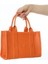 Turuncu Deri Mini Tote Çanta 4