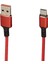 WK-22024 USB To Type-C Örgülü Kırmızı Şarj Kablosu (No:14) (4172) 1