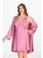Büyük Beden 2li Gülkurusu Sabahlık Takımı Bigsize 6204 1