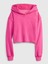 Genç Kız Pembe Crop Kapüşonlu Sweatshirt 2