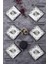 6'lı Special Handmade Black Rose Desen Tatlı Tabak Seti Sunum Servis Tabakları Pasta Set 15 cm 1