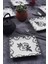 6'lı Special Handmade Black Rose Desen Tatlı Tabak Seti Sunum Servis Tabakları Pasta Set 15 cm 2