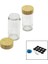 12 Pcs Takım Yuvarlak Cam Baharatlık - Tuzluk Bambu Kapaklı (4767) - MCT4694-6030 1