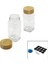 12 Pcs Takım Kare Cam Baharatlık - Tuzluk Bambu Kapaklı (4767) - MCT6006-3215 1
