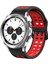 Silikon Watch Band Samsung Galaxy Watch 4 Için Clic 42MM Samsung Galaxy Watch 4 Classic Için 42MM Siyah+Kırmızı (Yurt Dışından) 1