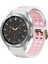 Silikon Watch Band Samsung Galaxy Watch 4 Için Clic 46MM Samsung Galaxy Watch 4 Classic Için 46MM Beyaz + Pembe (Yurt Dışından) 1
