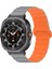 Samsung Galaxy Watch Ultra Için 47MM Manyetik Silikon Kayış Gri Turuncu (Yurt Dışından) 1