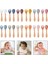 【eğlenceli Canlı】 2 Adet Gıda Sınıfı Silikon Ipuçları Bebek Besleme Eğitim Kaşık ve Ahşap Saplı Çatal Seti Yeni Yürümeye Başlayan Çocuklar Bebek Bağımsız Olarak Yiyin Acce (Yurt Dışından) 5