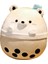Peluş Kutup Ayısı Yastık Ultra Yumuşak Karikatür Boba Çayı Kutup Ayısı Kedi Köpekbalığı Doldurulmuş Oyuncak Bebek (Yurt Dışından) 1