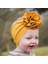 Sevimli Büyük Çiçek Fiyonkları Kumaş Bebek Kafa Bandı Yenidoğan Headwrap Katı Pembe Elastik Bebek Kız Bantlar Çocuk Kız Saç Aksesuarları (Yurt Dışından) 3