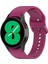 Samung Galaxy Watch4 40MM / 44MM Düz Toka Şarap Kırmızısı Için Silikon Kordonlu Saat (Yurt Dışından) 4
