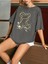 Kadın / Kız Füme Oversize T-Shirt Lovely Bear Baskılı 5