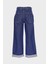 Weslie Koyu Mavi Yüksek Bel Patı Düğmeli Crop Wideleg Jean Pantolon C 4530-217 2