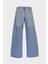 Weslie Açık Mavi Normal Bel Patı Fermuarlı Wideleg Jean Pantolon C 4530-110 2