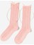 Kız Çocuk Fiyonklu Triko Soket Çorap Pembe 1