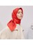 Armine Ipek Eşarp 2025 Yaz - 9344-38 Kırmızı Bordo Twill 2