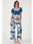 Desenli Beli Lastikli Bol Paça Pantolon Bayan Pantolon 5869018 2