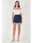 Streç Bağlamalı Slim Fit Yüksek Bel Mini Şort Etek Bayan Şort Etek 5865745 3