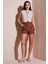 Kırçıllı Regular Fit Cepli Kısa Şort Bayan Şort 5866201 2