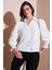 Pamuklu Slim Fit Nakışlı Balon Kol Gömlek Bayan Gömlek 676208 1