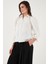 Pamuklu Slim Fit Nakışlı Balon Kol Gömlek Bayan Gömlek 676208 4