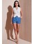 Kırçıllı Regular Fit Cepli Kısa Şort Bayan Şort 5866201 1
