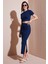 Slim Fit Yırtmaç Detaylı Uzun Etekli Crop Takım Bayan Takım 5866148 1