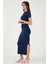 Slim Fit Yırtmaç Detaylı Uzun Etekli Crop Takım Bayan Takım 5866148 2