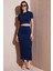 Slim Fit Yırtmaç Detaylı Uzun Etekli Crop Takım Bayan Takım 5866148 3