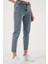 Pamuklu Standart Fit Yüksek Bel Dar Paça Kemerli Pantolon Bayan Pantolon 668YP4475 4