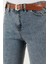 Pamuklu Standart Fit Yüksek Bel Dar Paça Kemerli Pantolon Bayan Pantolon 668YP4475 5