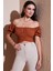 Regular Fit Madonna Yaka Bağlama Detaylı Crop Bluz Bayan Bluz 6527017 1
