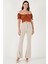 Regular Fit Madonna Yaka Bağlama Detaylı Crop Bluz Bayan Bluz 6527017 4