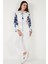 Nakışlı Oversize Fit Bağlamalı Hakim Yaka Gömlek Bayan Gömlek 676206 3