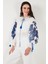 Nakışlı Oversize Fit Bağlamalı Hakim Yaka Gömlek Bayan Gömlek 676206 4
